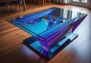 Lynkxs Modern Glass Art Table 21 featuring sleek design, sculptural elegance, and luminous glass craftsmanship, ideal for contemporary interiors.